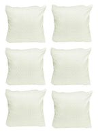 House of Quirk Polar Fleece Fabric Cushion Cover with Zipper Pack of 6 (White, 45 x 45 cm)