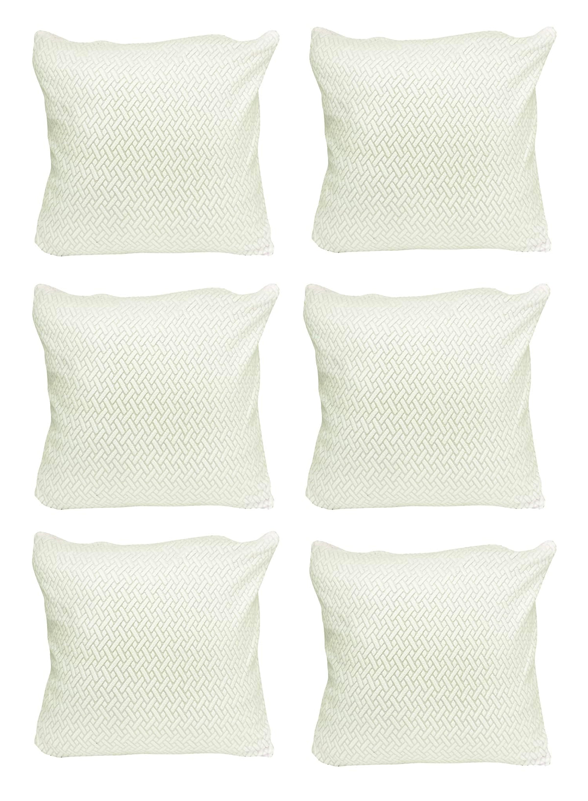 House of Quirk Polar Fleece Fabric Cushion Cover with Zipper Pack of 6 (White, 45 x 45 cm)
