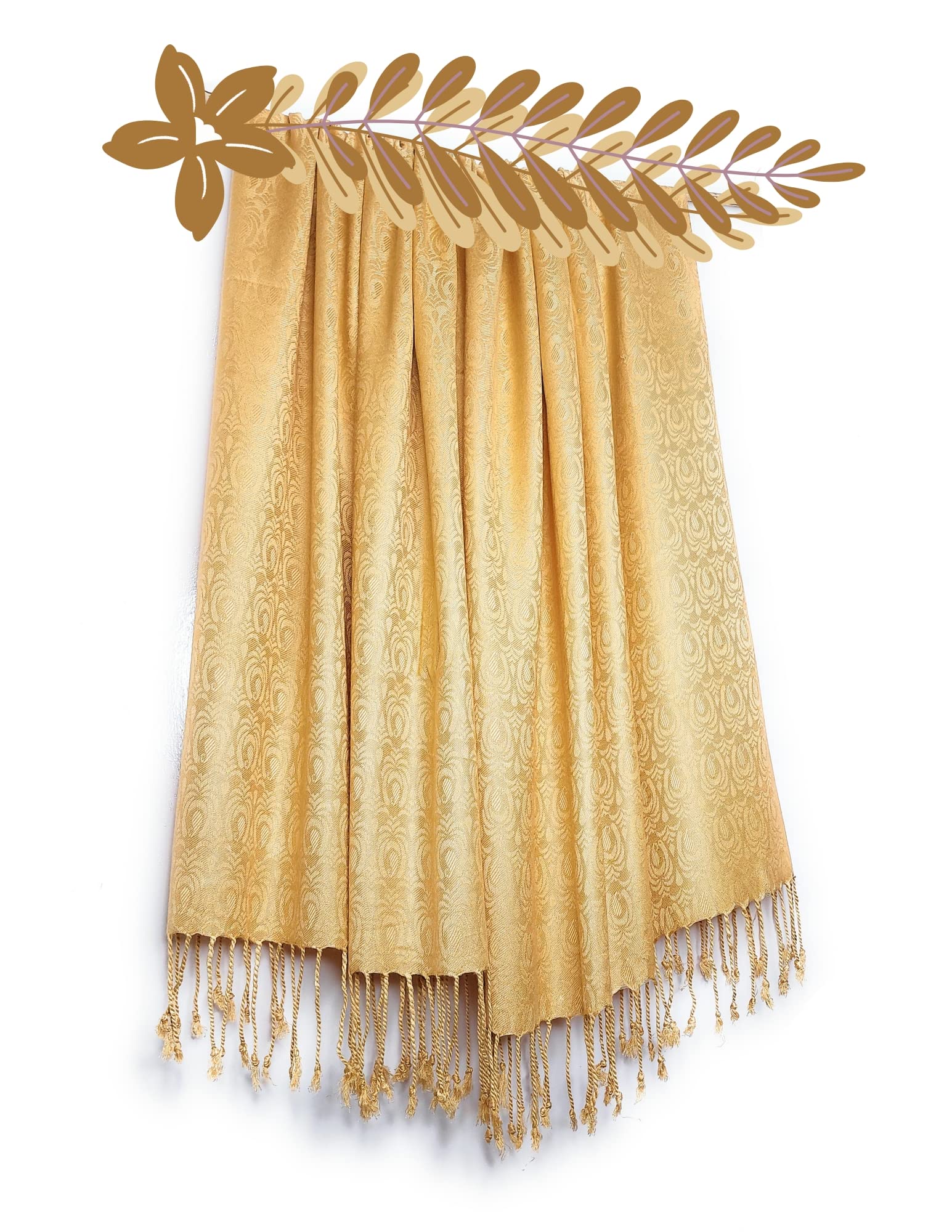 Chandwasia Viscose Scarf Stole & Shawl | Soft Lightweight Fabric | Stylish Scarves for Girls, Ladies, Women & Men | Suitable for Summer and Winter Wear - 28x72 Inches, Cream