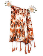Chandwasia Viscose Tie-Dye Neck Scarf for Men & Women | Lightweight All-Season Stole & Shawl | Soft, Breathable Hair, Head & Neck Scarf for Women & Girls - Orange, Free Size
