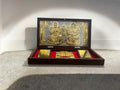 CharmInSilver 24k Gold Plated & 999 Pure Silver Coated | Jay Shri Laxmi Ganesh Charan Paduka Pooja Box | Packet Temple | Suitable Gift for Diwali,Occassions,Wealth,Prosperity & Vastu Benefits