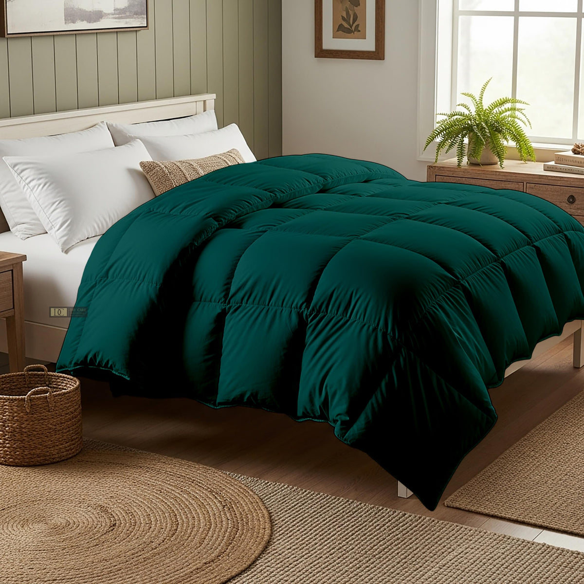 Day Care® 600 GSM Premium Comforter | Cloud Down Touch Microfiber Quilt | Heavy Warm Winter Blanket Rajai | Soft, Lightweight & Machine Washable - 60x90 Single Bed | Teal Kafalo