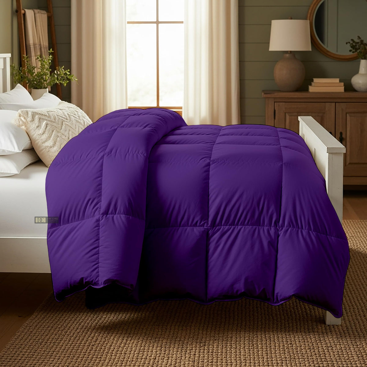Day Care® Cloud Loom 500 GSM Filling Microfiber Comforter | Warm Winter Quilt Blanket Rajai | Soft, Breathable & Durable Bedding | 90x100 Double Bed - Purple Kafalo