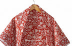 Ravaiyaa - Attitude is everything Sanganer Hand Block Printed Scarves Pure Cotton Scarf Square Hijab Dupatta 40 X 40 Inch (Red White Floral)