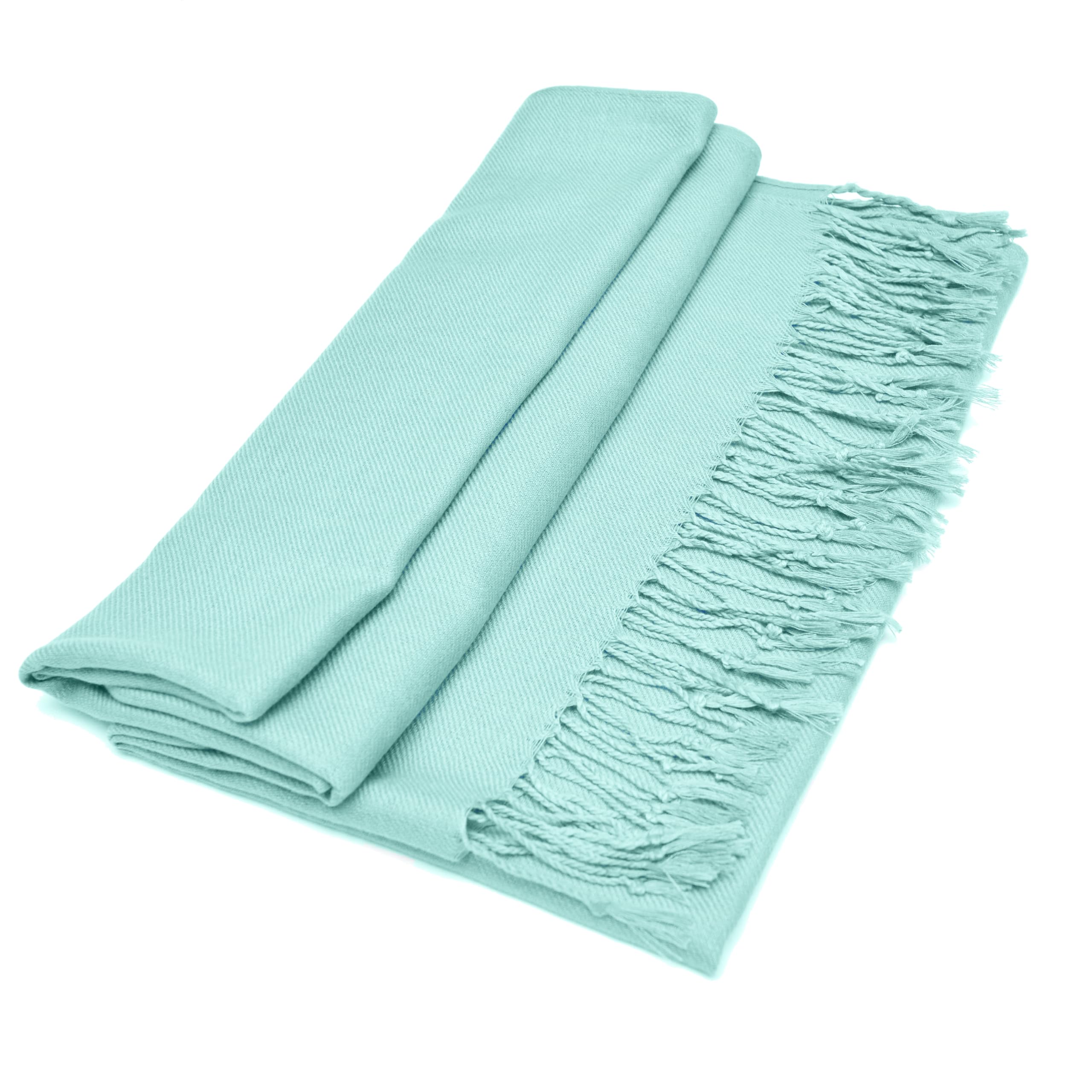 Gelante Plain Soft Pashmina Shawl Wrap Scarf Solid Colors., Aqua Blue, One Size
