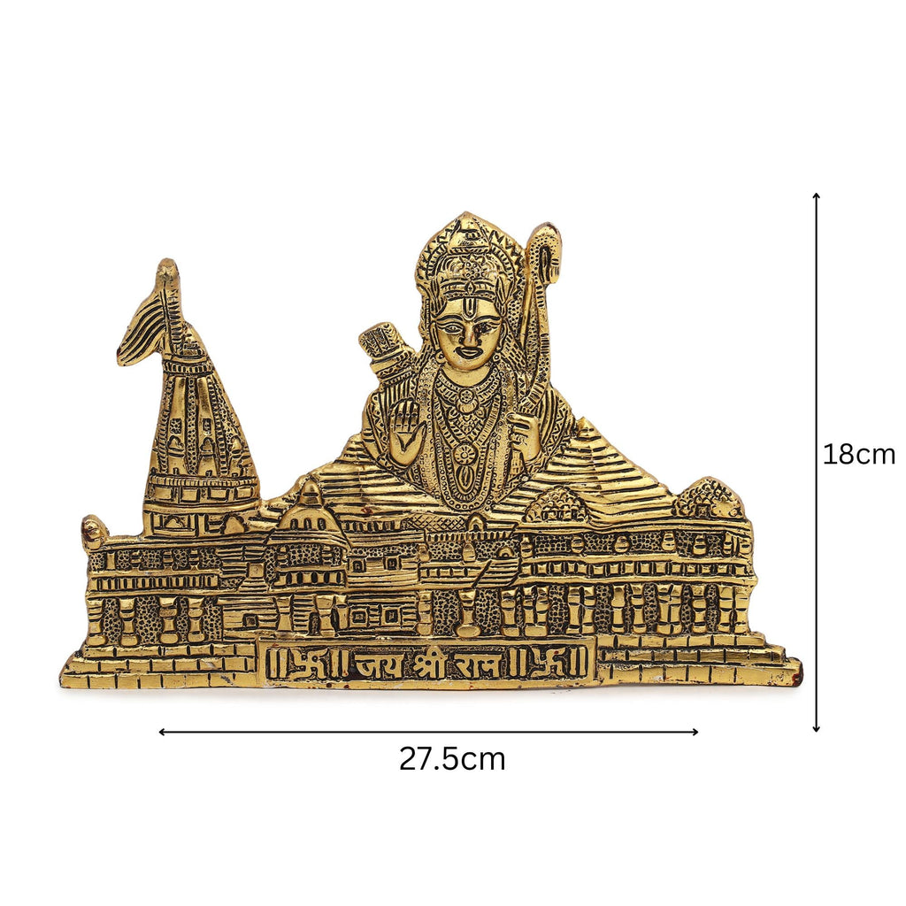 Smizzy Metal Ram Mandir Ayodhya| ayothi ramar Temple Model| Architecture Model (11X7 Inch) Hanging and Standing Temple Home Decor Showpiece, 1 pc