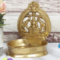 Artvarko Solid Pure Brass Gajlaxmi Oil Diya Large Deepam for Home Decor Puja Decorative Deepak Temple 6 Inch