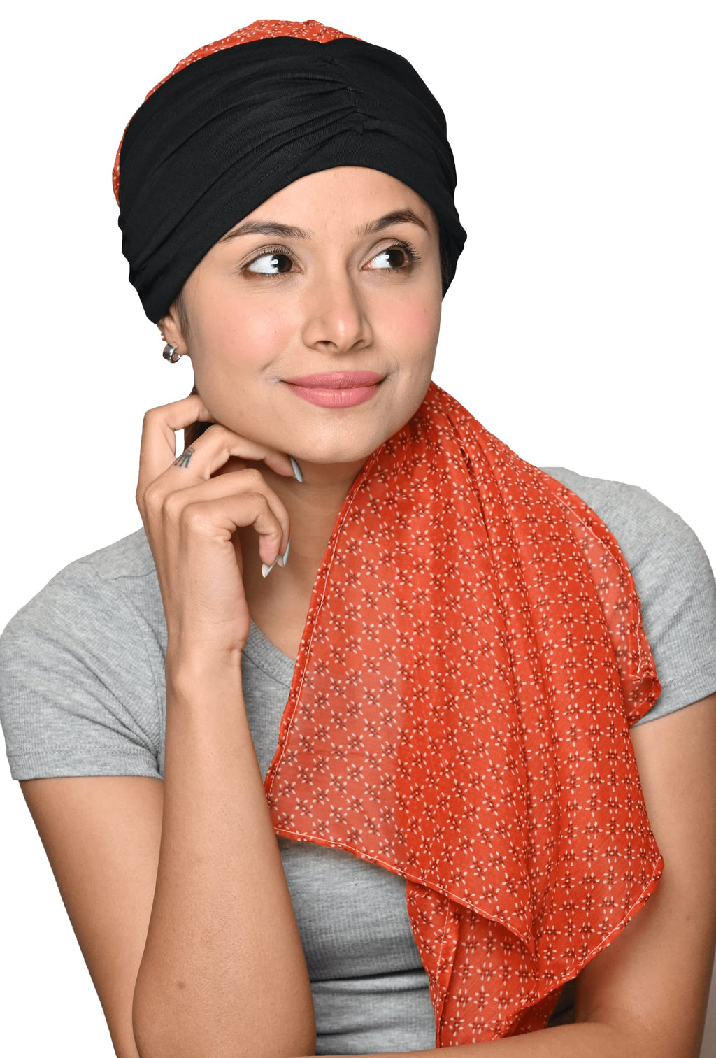 The Headscarves Stylish Women's Aveon Gathered Headwrap, Multi-Color Scarf Turban Cap for Chemo, Alopecia & Daily Comfort (SS406)