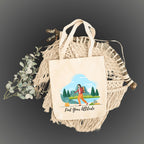 snapiq COTTON 350 GSM Canvas Tote Bag for Women and Girls Thick Fabric with Zipper (Beige, Hike Girl)
