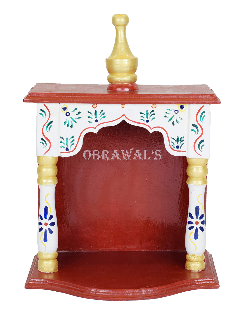 OBRAWAL Temple | Home Temple | Office Temple | Wooden Temple | Pooja Mandir for Home | Temple for Home - [LxWxH] (8x6x12, WTEM01A)