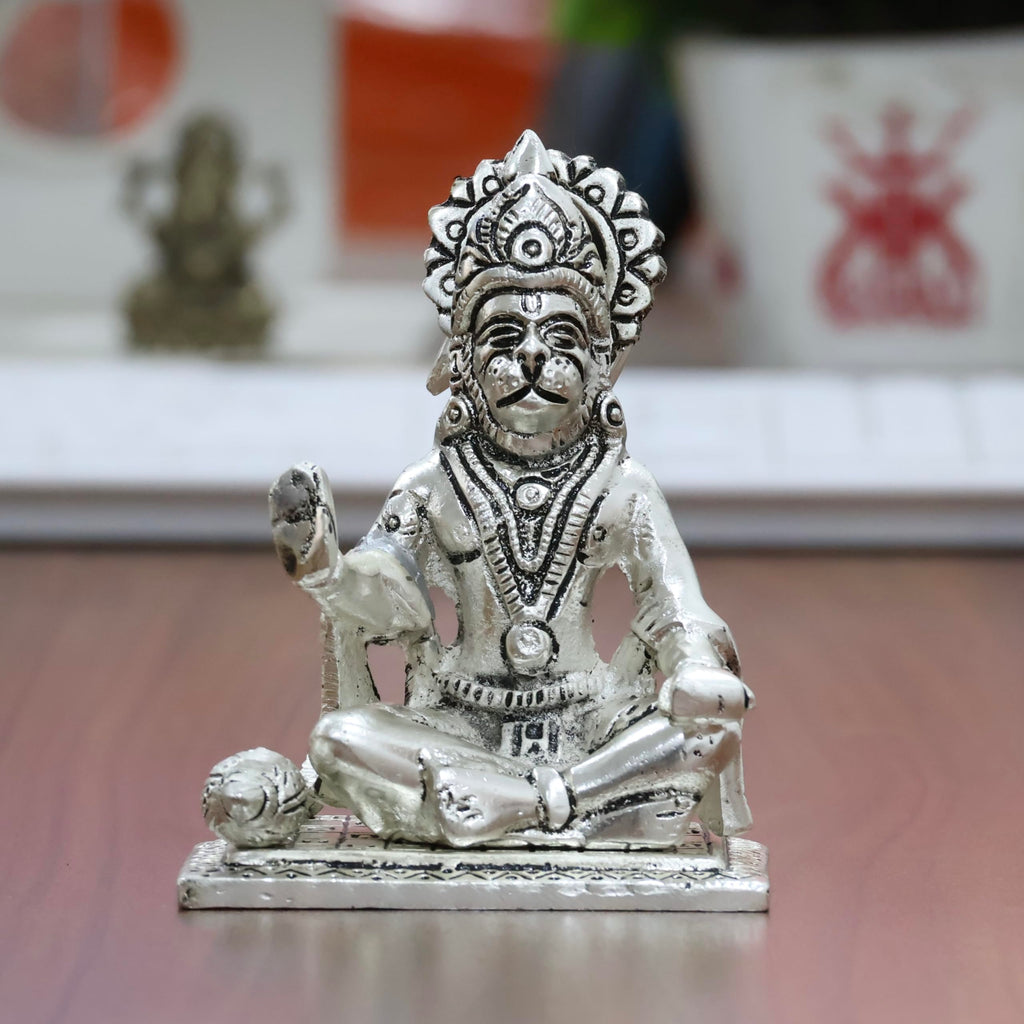 KridayKraft Hanuman ji Metal Statue,Bajrangbali Murti for Pooja & Decor Your Home,Office,Religious Idol Statue Gift Purpose,Table Showpiece Figurines,(Pack of 1 Hanuman Ji Murti) for Car Dashboard...