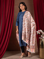 Naureen Women Faux Pashmina Shawl with Floral Artwork, Warm and Soft, 40x80 inch