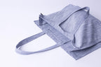 KITES CREATIONS 100% Cotton Shopping Bag, Stylish & Shoulder Tote with Inner Pocket, Perfect for Grocery, Travel, Shopping, Chambray Slub (14”x17.5”x5.5”), Set of 5 - Navy
