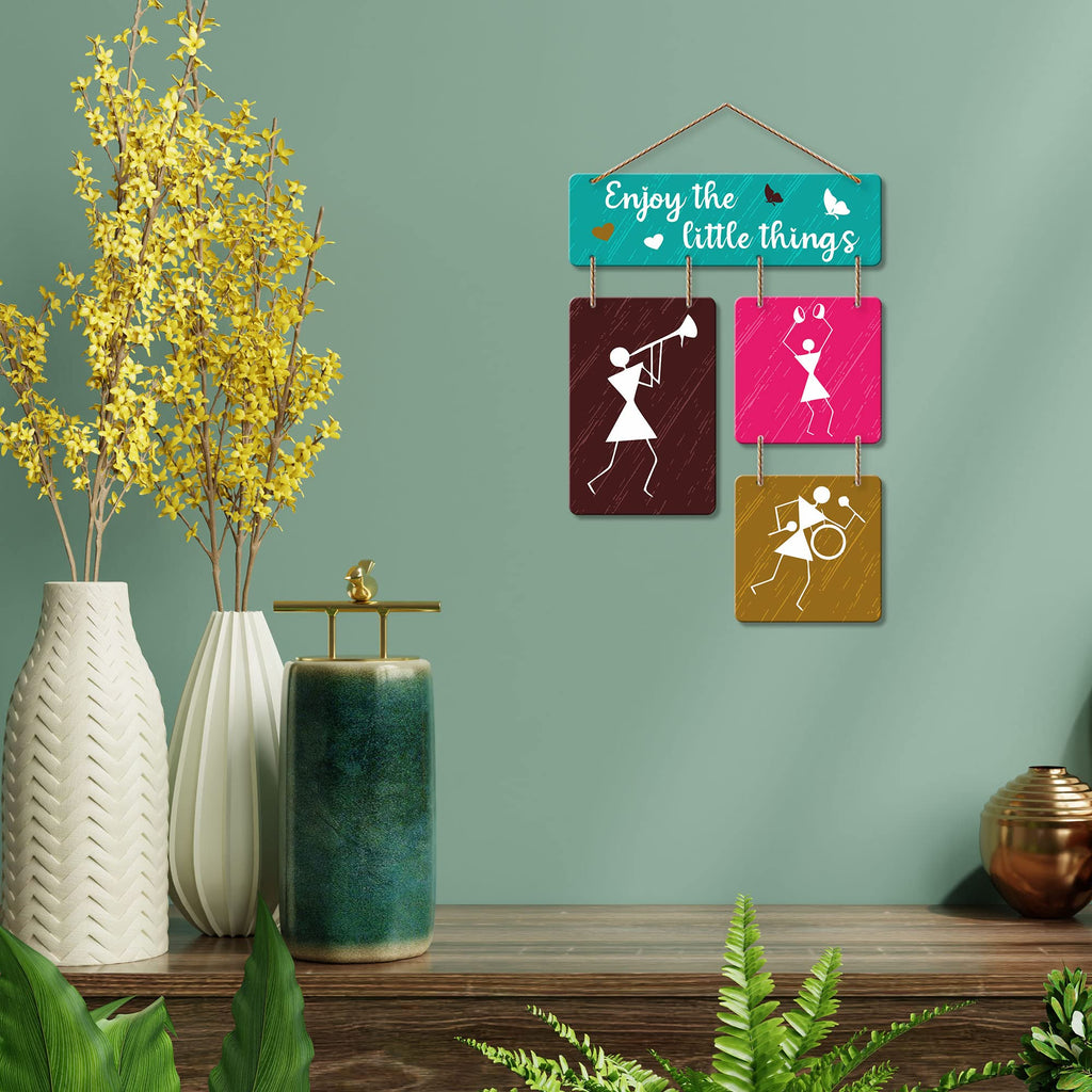 Artvibes Enjoy The Little Things Wall Hanging Wooden Art | Quotes Decor Item | Wall Poster | Office Decor | Inspirational Quotes Wall Art | Mdf Wall Decoration | Unique Gift Items (WH_6503N)