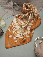 CrossKulture Printed Poly Silken feel Stole for Women | Stylish, Soft, & Lightweight | Satin Feel Neck, Hair and Head Scarf for Women