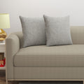 Yellow Weaves Jute Texture 250 TC Cushion Covers, 16 X 16 Inches, Grey, Set Of 2