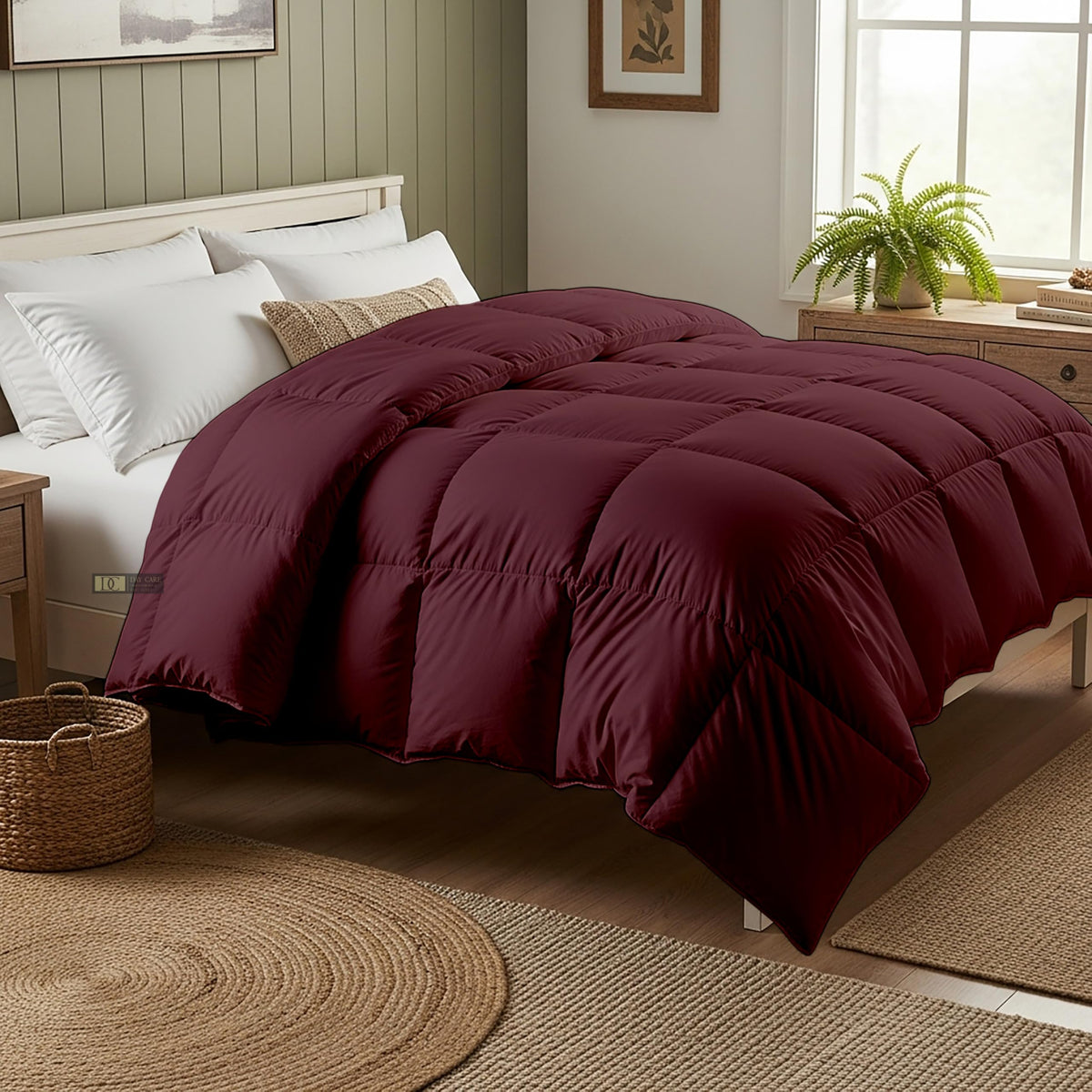 Day Care® Cloud Loom 600 GSM Filling Microfiber Comforter | Ultra Warm Heavy Winter Quilt Blanket Rajai | Soft, Fluffy & Hypoallergenic Bedding | 60x90 Single Bed - Wine Kafalo