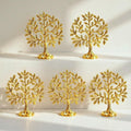 BEHOMA Brass (6 inch) Kalpvriksh Tree with Birds Set - Set of 5