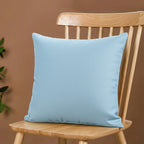 Yellow Weaves Cotton Canvas Decorative Cushion Covers, (24 X 24 Inches), Set of 2, Muted Blue