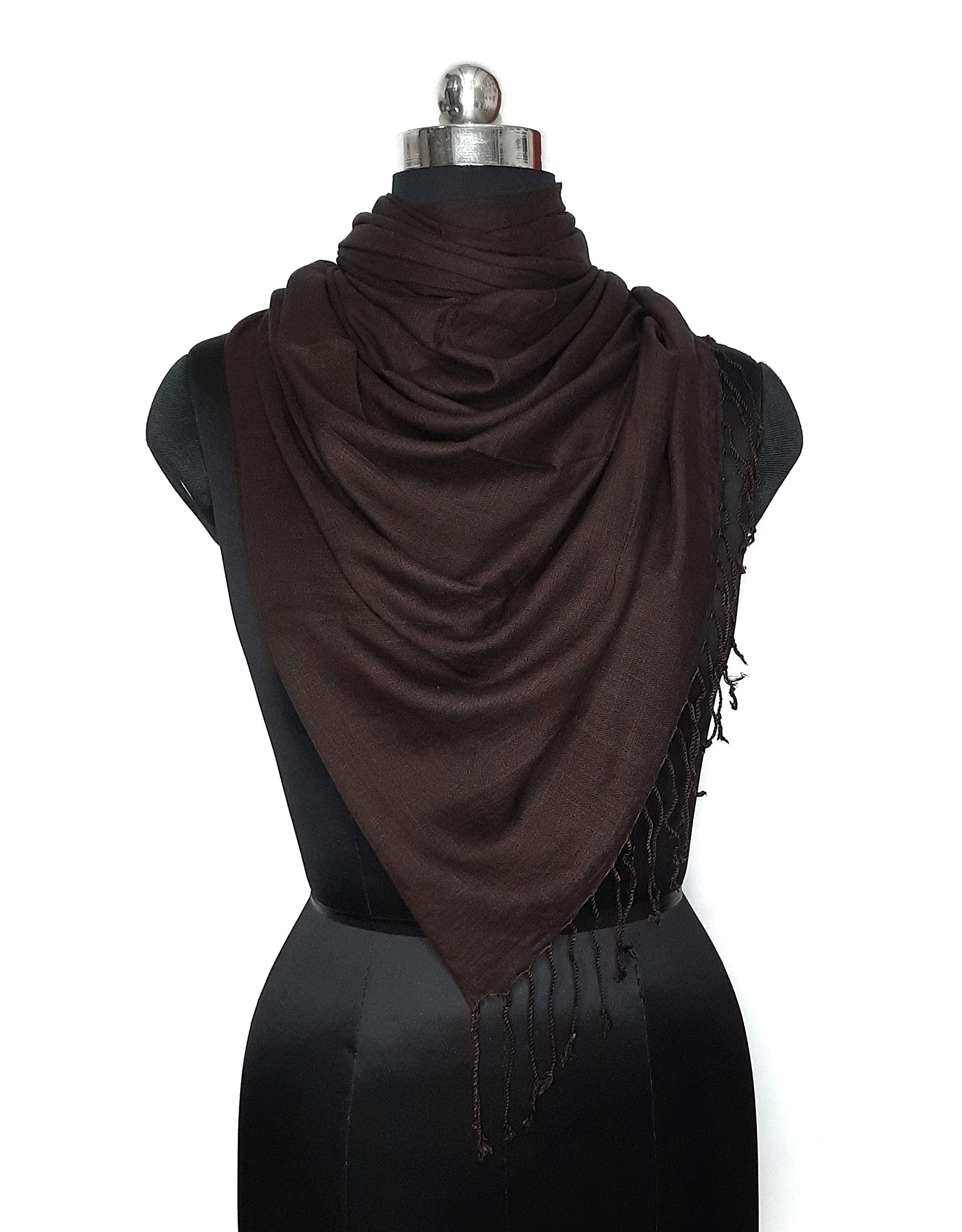 Chandwasia Linen Rayon Scarf for Men & Women | Lightweight Viscose Fabric Stole, Shawl & Wrap | Soft & Breathable | All-Season Summer & Winter Wear (Brown)