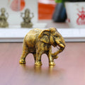 KridayKraft African Elephants Animal Decorative Showpiece Figurine Metal Handcrafed Gold Toned Antique Finish, Home Decor
