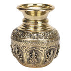 ARTVARKO Brass Ashtalakshmi Kalash Lota, 6 Inch