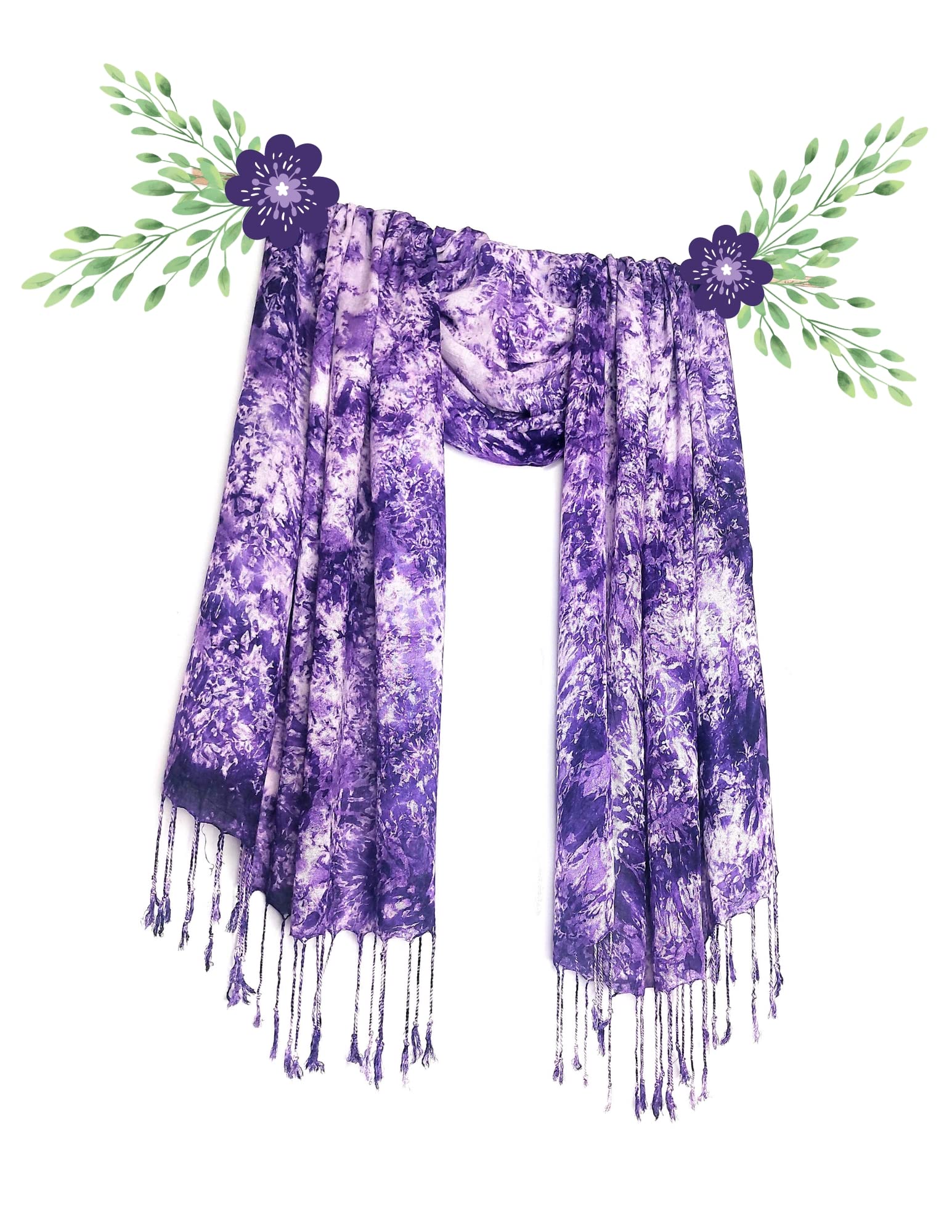 Chandwasia Rayon Shades Shibori Pattern Scarf, Scarves, Viscose Fabric Stole & Shawl Design for Men & Women for Summer & Winters