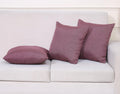 Yellow Weaves Jute Texture Cushion Covers, 16 X 16 Inches, Dusty Purple, Set of 3
