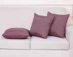 Yellow Weaves Jute Texture Cushion Covers, 16 X 16 Inches, Dusty Purple, Set of 3