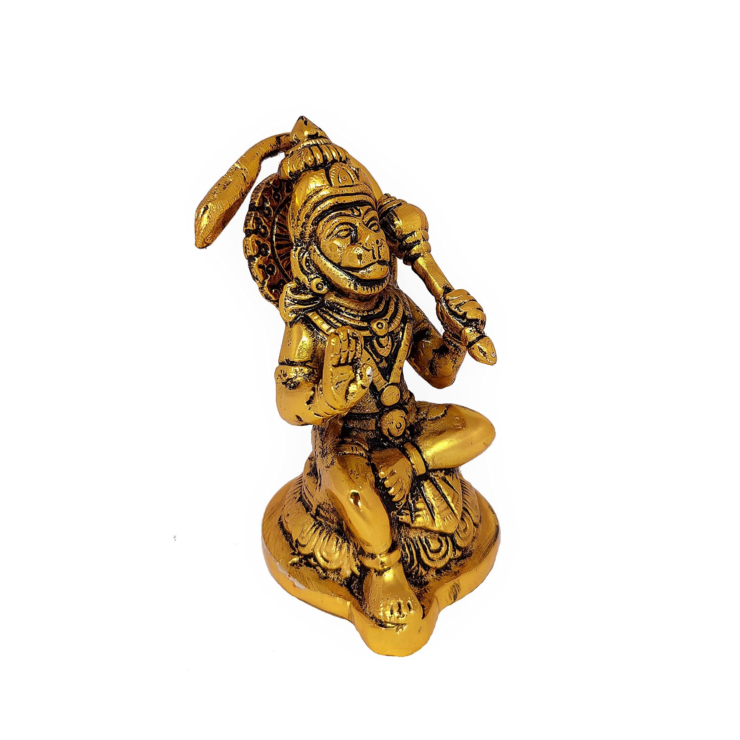 KridayKraft Hanuman ji Metal Statue,Bajrangbali Murti for Pooja & Decor Your Home,Office,Religious Idol Statue Gift Purpose,Table Showpiece Figurines,(Pack of 1 Hanuman Ji Murti) for Car Dashboard...