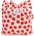 Street27 Women's Korean Canvas Corduroy Tote Bag Casual Work Shoulder Handbags | Multi-Purpose Bag |Sturdy Canvas Bag with Large Capacity | Shopping Bag for Office, College & Daily Use (Strawberry)