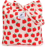 Street27 Women's Korean Canvas Corduroy Tote Bag Casual Work Shoulder Handbags | Multi-Purpose Bag |Sturdy Canvas Bag with Large Capacity | Shopping Bag for Office, College & Daily Use (Strawberry)