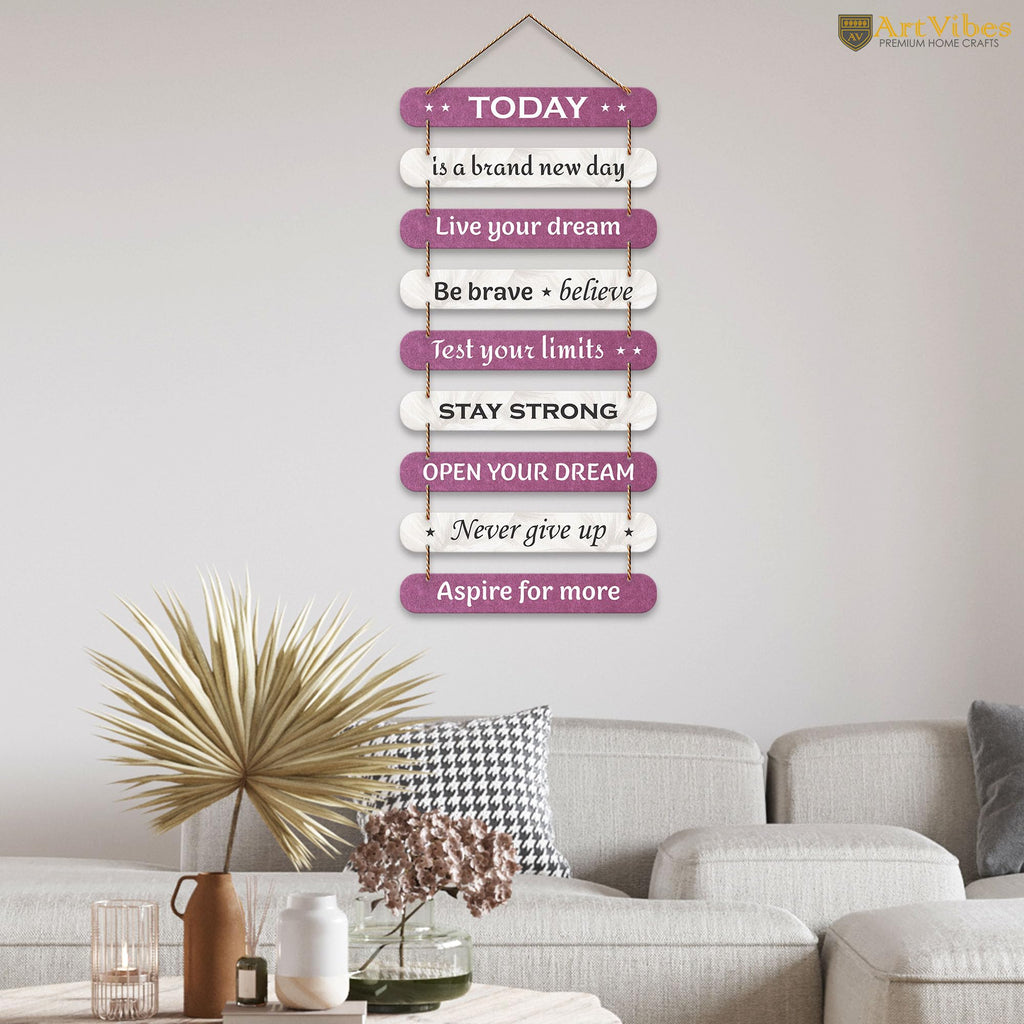 Artvibes Positive Quote Decorative Wall Hanging Wooden Art | Quotes Decor Item | Wall Poster | Mdf Wall Decoration for Office | Wall Art Print | Inspirational Quotes | Gift Items (WH_9309N)