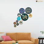 Artvibes The Future Depends On What You Do Today Round Shape MDF Wooden Wall Decor Items | Motivational Wall Decor | Wall Accent | Gift Items | Office Wall Decoration Items (WPS_146N), Set of 11