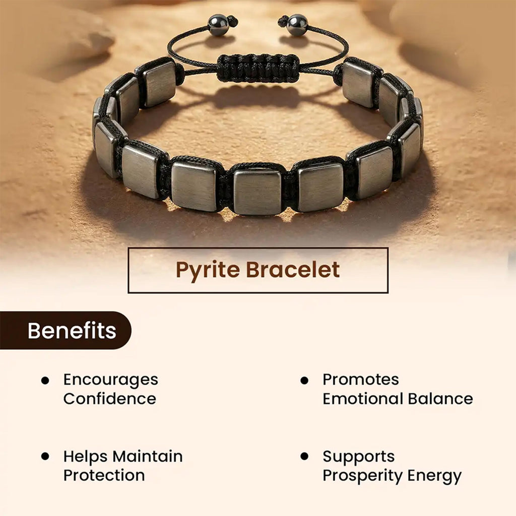 LIFE CHANGING ASTRO | Natural Pyrite Bracelet for Men & Women | Certified 8mm–10mm Beads | Prosperity Energy, Confidence & Protection | by Acharya Lavbhushan Ji (Premium)