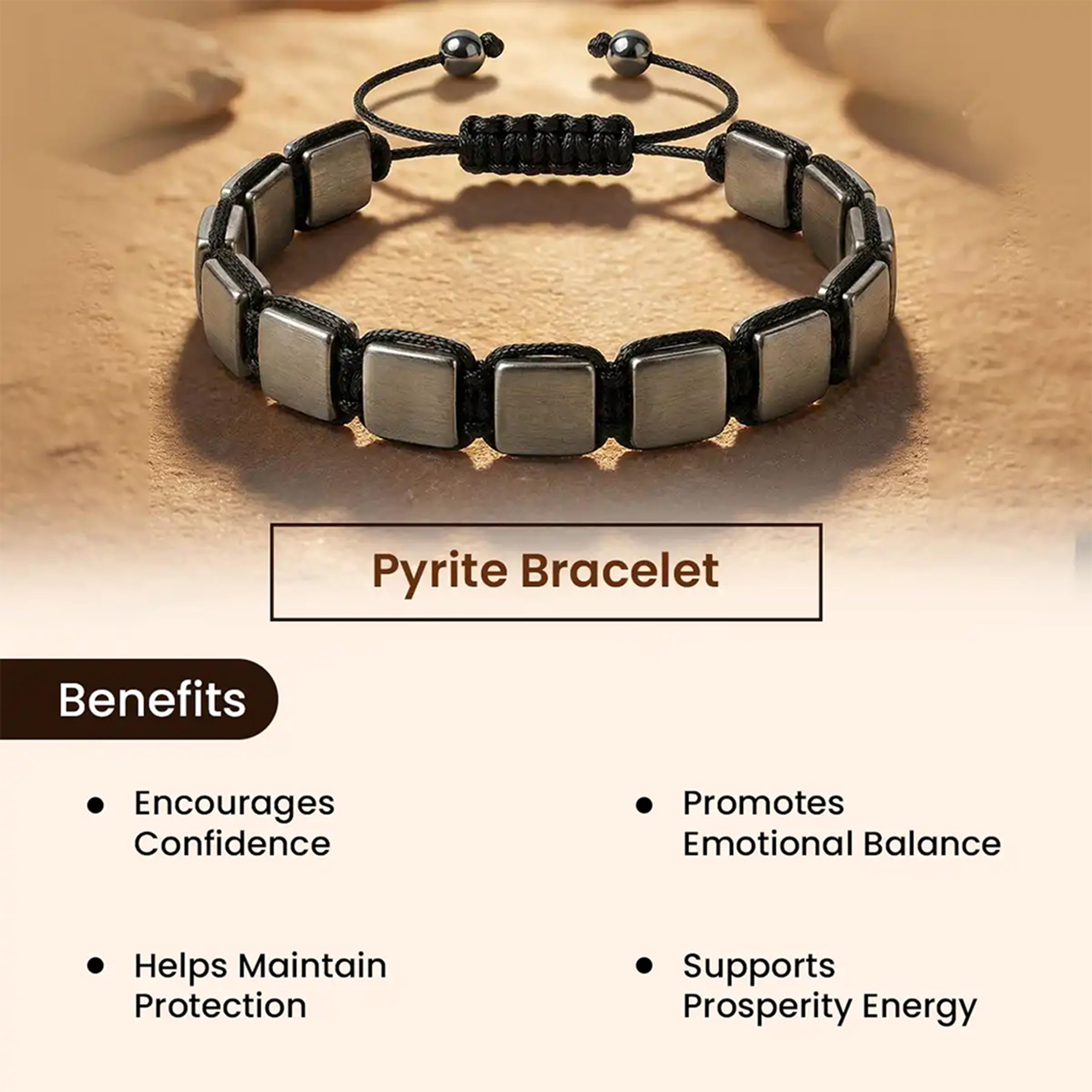 LIFE CHANGING ASTRO | Natural Pyrite Bracelet for Men & Women | Certified 8mm–10mm Beads | Prosperity Energy, Confidence & Protection | by Acharya Lavbhushan Ji (Premium)