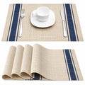 OXSAM Placemats, Heat Insulation Non-Slip Vinyl mats, Stain-Resistant Tablemats for Home and café Dining Table Décor (Cream, Pack of 6) Kafalo
