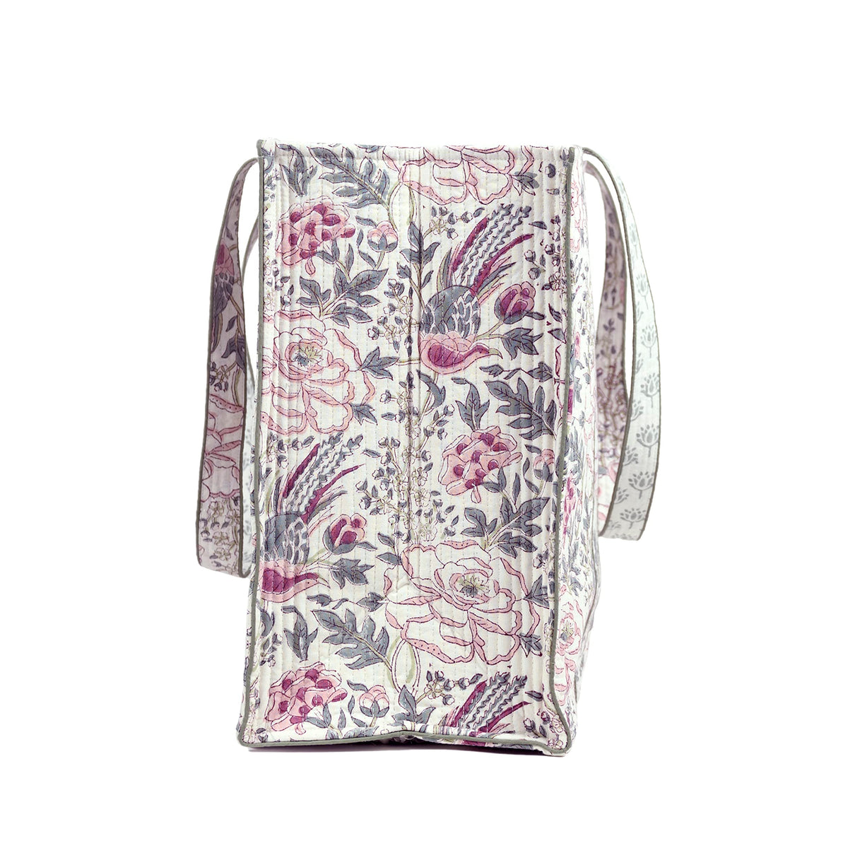 BLOCK N STYLE Women's Tote Bag | Double Handle Cotton Handblock Printed Bag | Multicolour