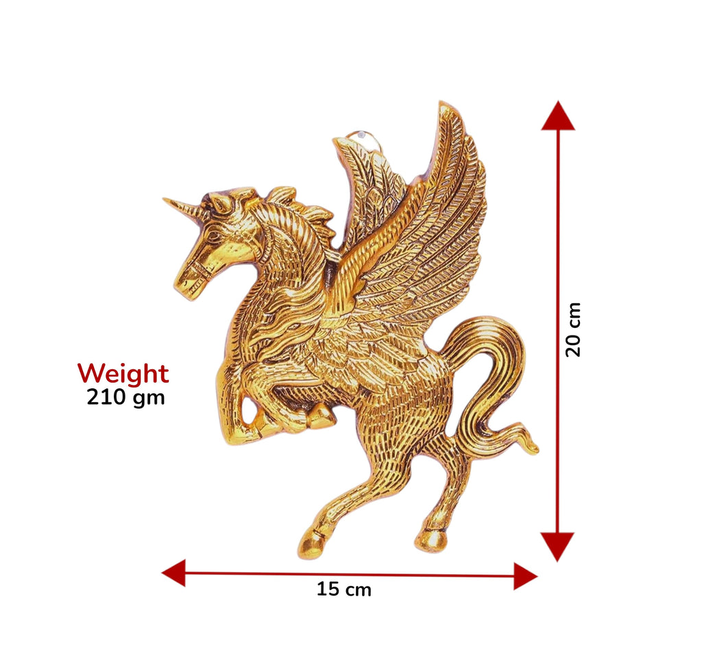 KridayKraft Flying Horse Metal Statue For Wall Hanging Decor,Living Room Decor,Flying Angel Horse Statue Pegasus Animal Feng Shui Decorative, 5.91 Inch