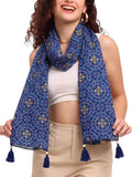 KE KANHA EXPORTS Cotton Scarf with Tassels|Bandhani Print Scarf for Women Stylish|Stole for Women|Breathable Boho Beach Summer Wrap|Multicolor Scarf|Easily Fits 180 * 50 CM