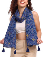 KE KANHA EXPORTS Cotton Scarf with Tassels|Bandhani Print Scarf for Women Stylish|Stole for Women|Breathable Boho Beach Summer Wrap|Multicolor Scarf|Easily Fits 180 * 50 CM