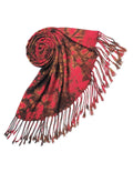 Chandwasia scarves, Viscose Rayon Fabric stole & Shawl || Scarf STOLE for Girls/Ladies/Women/Men for Summer & Winters - Deep Red With Brown