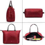 NFI essentials Shopping Tote Bag Foldable Handbag Travel Bag for Women & Girls Shoulder Waterproof Carry Bag for Grocery & Daily Use