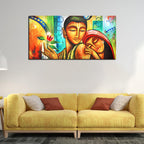 VIBECRAFTS Canvas Paintings for Living Room Drawing Room Canvas Wall Painting of Beautiful Colorful Trees for Home|Office|Gift(PTVCH_2397NV)(48 x 24 Inches)