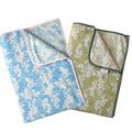 Mafatlal Sparsh Cambric Cotton Single Bed Dohar Combo Pack of 2 | 150 GSM | 152 x 228 cm | Soft Reversible AC Blanket | Sage Green & Classic Blue Kafalo