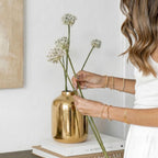 BEHOMA Golden Metal Vase for Home & Office Decor
