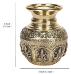 ARTVARKO Brass Ashtalakshmi Kalash Lota, 6 Inch