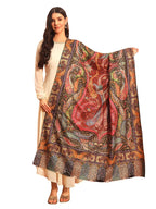 Pashmoda Women Daastaan Fine Wool Fabric Pashmina Kalamkari Embroidered Shawl (Size: 40x80in, 101x203cm) KAS15