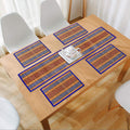 HOKIPO ® Natural River Grass Handcrafted Madurkathi Table Runner (Blue, 12x52 Inches) 4 Placemats Kafalo