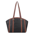 EXOTIC Shoulder Handbag for Women, Classic Fashion Design with Contrast Stitching (Black)